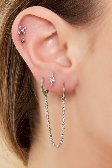 Stainless steel earrings Silver color h5 Picture4
